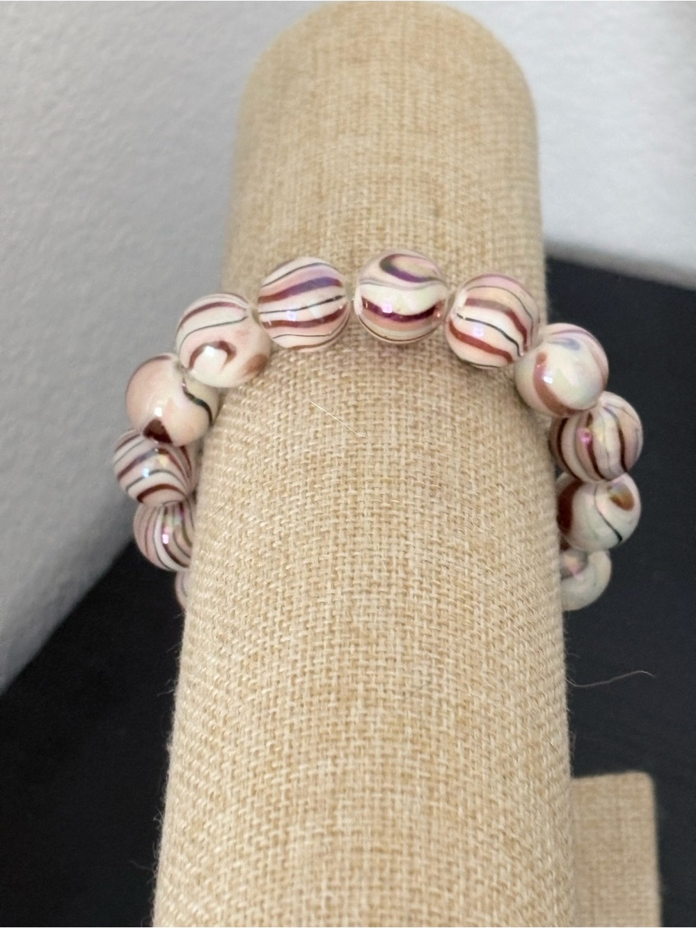 Handcrafted swirl beads beaded bracelet
